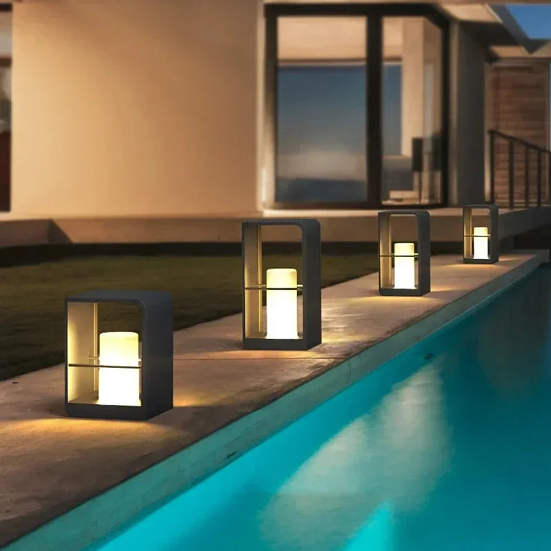 Outdoor Waterproof Solar Powerd LED Light Auto On/Off Garden Pathway Lawn Lamps LED Landscapes for Yard Patio Walkway Decoration