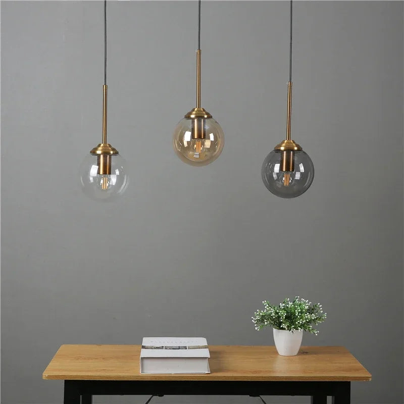 Nordic Modern LED Hanging Lamp Glass Pendant Lights for Kitchen Dining Room Bedroom Nordic Pendant Lamps Home Lighting Fixtures