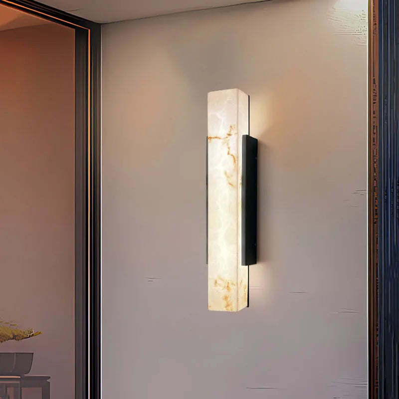 Modern Minimalist Outdoor Waterproof IP65 Lmitated Marble LED Wall Light AC85~265V Stainless Steel Porch Lamp for Street Adorn