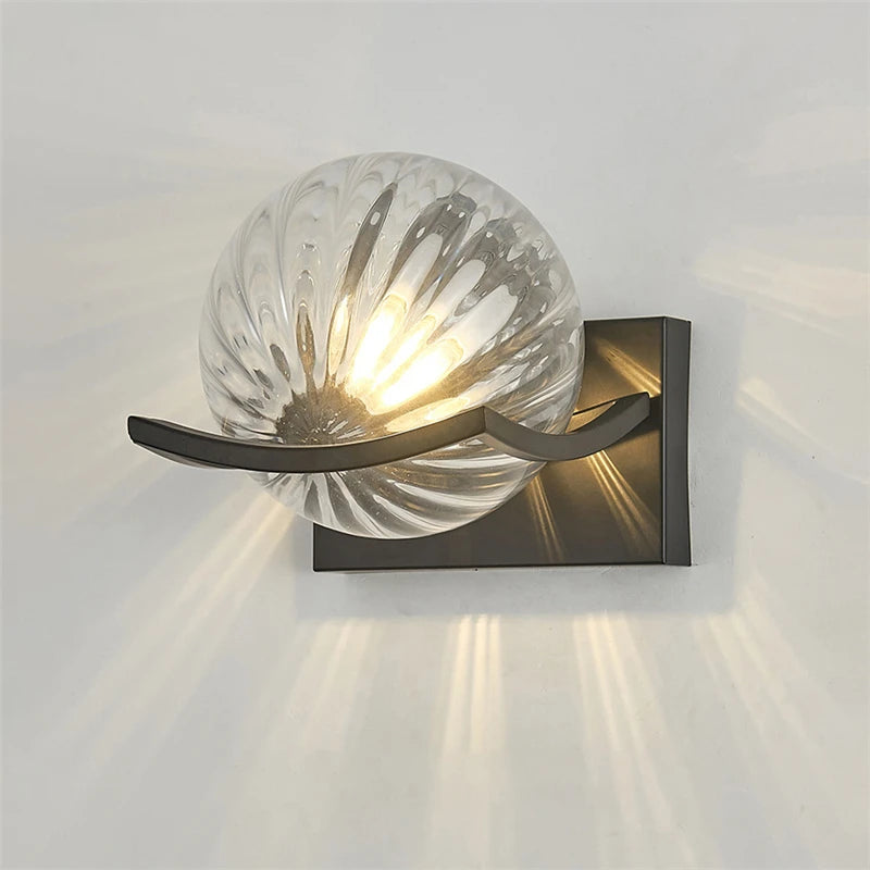 Post Modern Moon Wall Lamp Glass Ball Wall Light White Black Bedroom Decor for Home Interior Sconce Led Night Lights Fixtures
