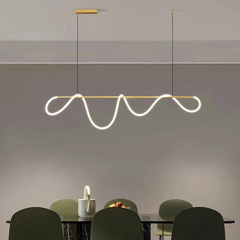 Nordic Home Decor Line Chandeliers for Dining Room Lustre Pendant Lights Hanging Lamps for Ceiling Light Fixture Indoor Lighting