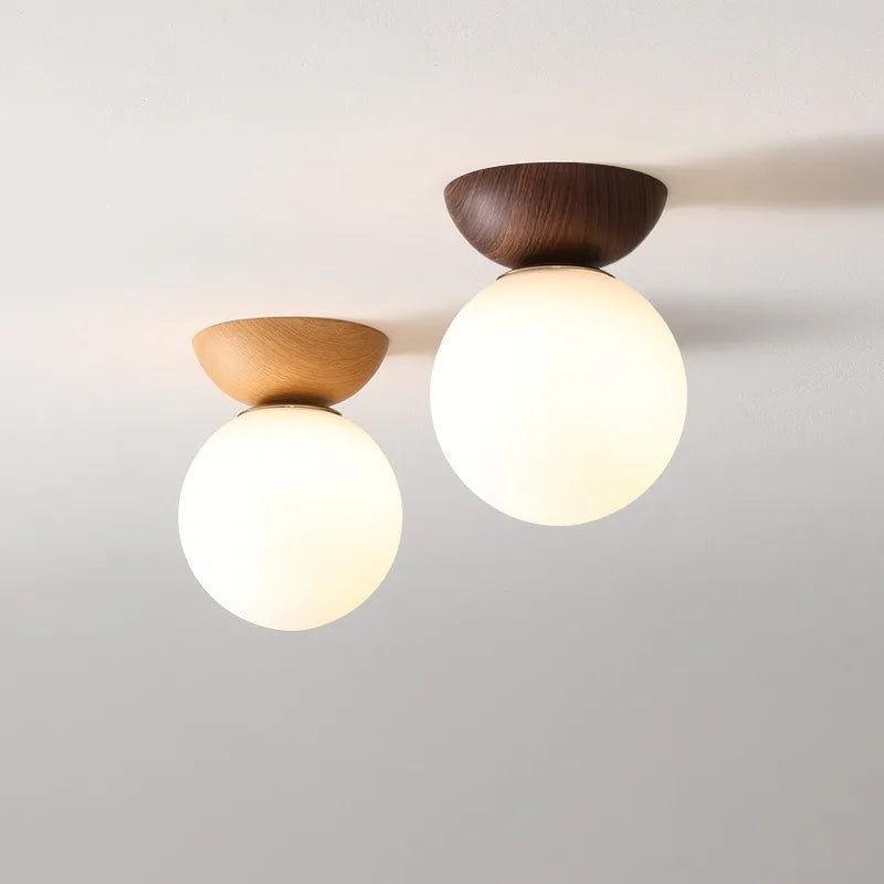 Japanese-Style Entrance Surface Mounted Lamp, Corridor Light Aisle Light, Nordic Ceiling Light, round Ball Entrance Door Light