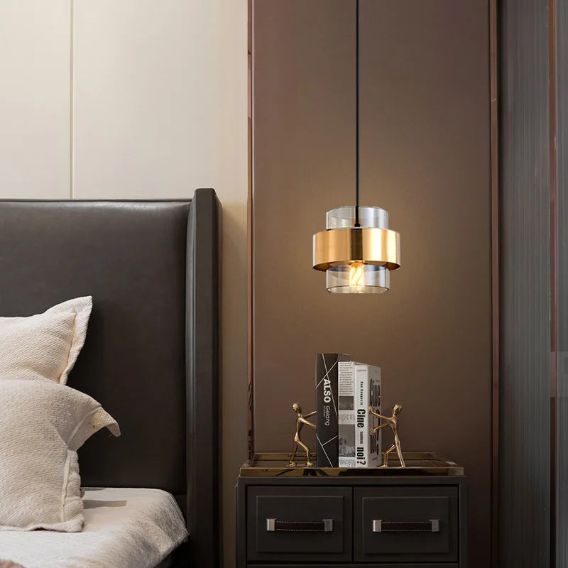 Nordic Restaurant Small Pendant Lights, Simple, Modern, Fashionable, Creative, Bedroom, Bedside, Cafe, Single-Head Glass Lamp