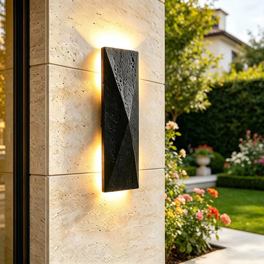 Black Cave Stone Outdoor Waterproof Wall Lamp Hotel Homestay Courtyard Villa Balcony Corridor Atmosphere Wall Lighting Fixture