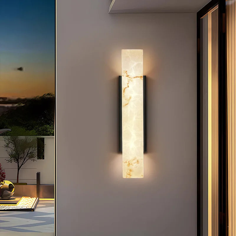 Modern Minimalist Outdoor Waterproof IP65 Lmitated Marble LED Wall Light AC85~265V Stainless Steel Porch Lamp for Street Adorn