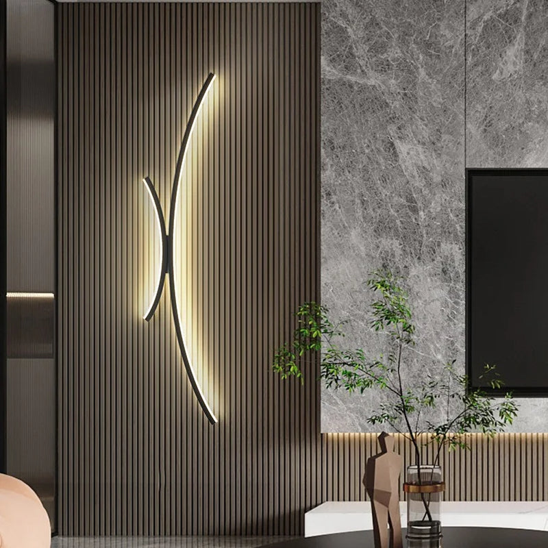 LED Wall Lamp Modern Minimalist Linear Wall Sconce Designer for Bedroom Living Room Hallway Kitchen Home Accent Wall Decor