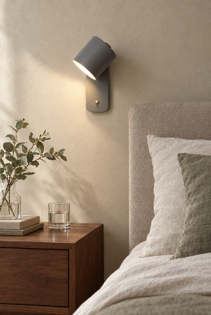 Justerbar vägglampa med strömbrytare