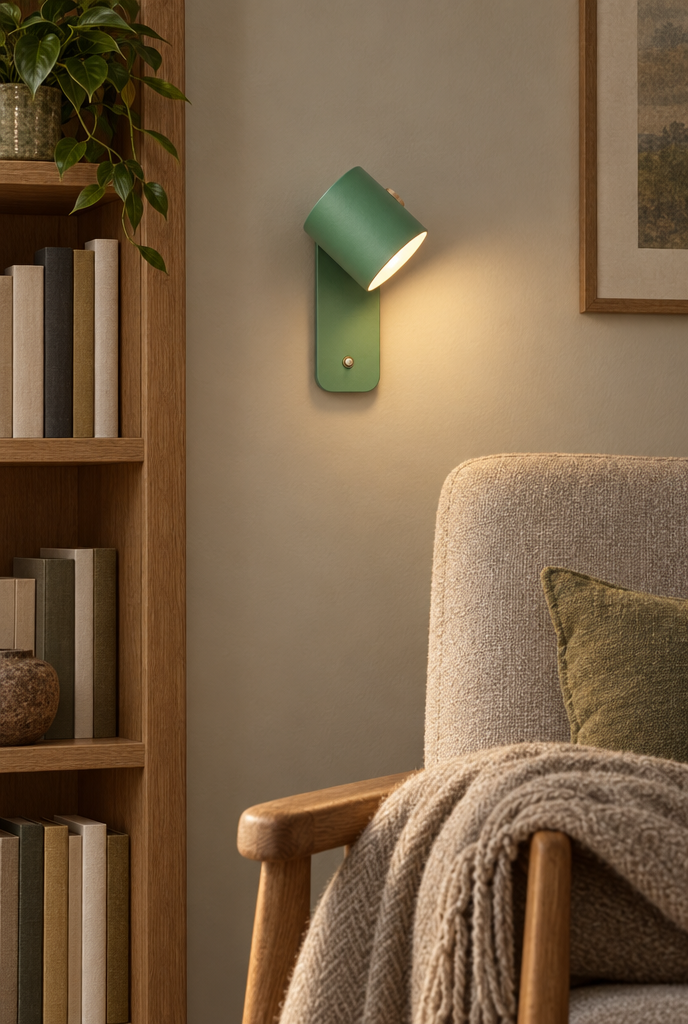 Justerbar vägglampa med strömbrytare