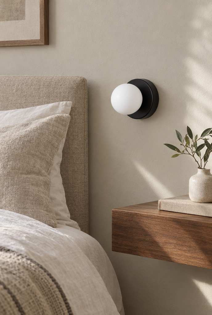 Vägglampa med opalglasglob
