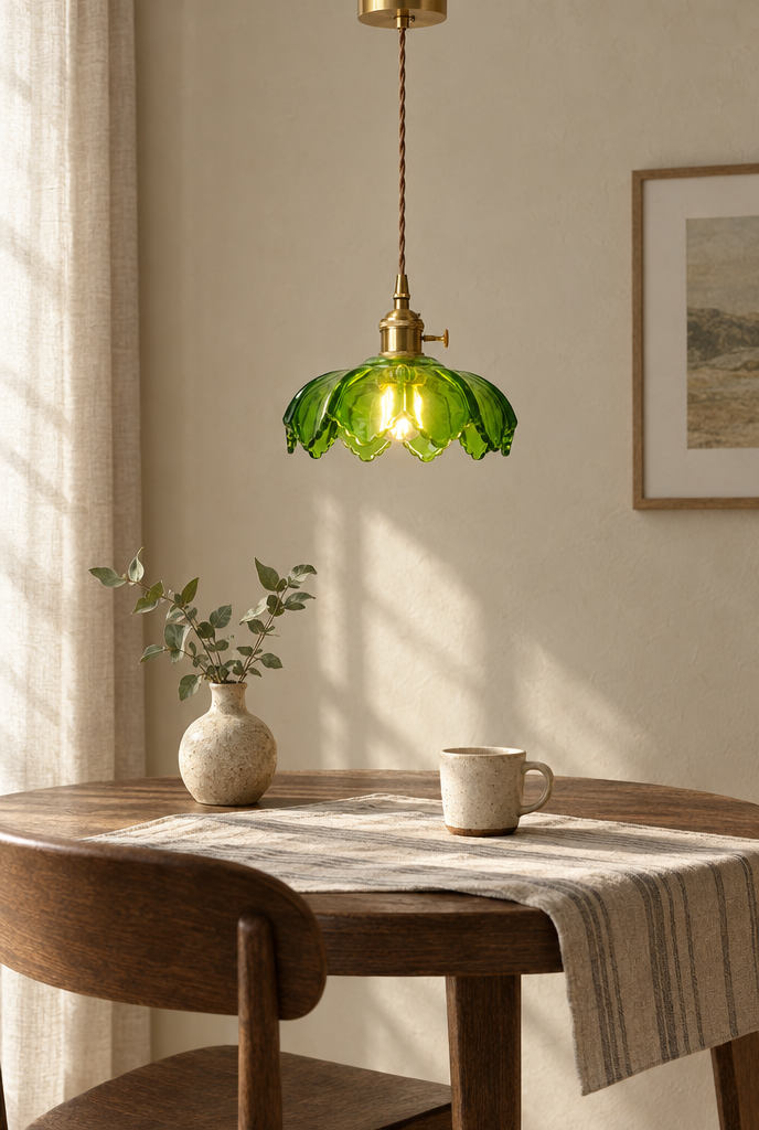 Takpendel med veckad glasskärm