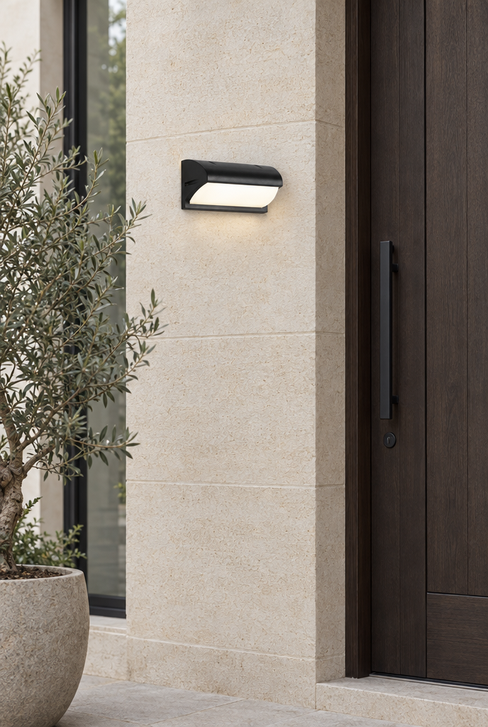Hemton – utomhusvägglampa med opal diffusor
