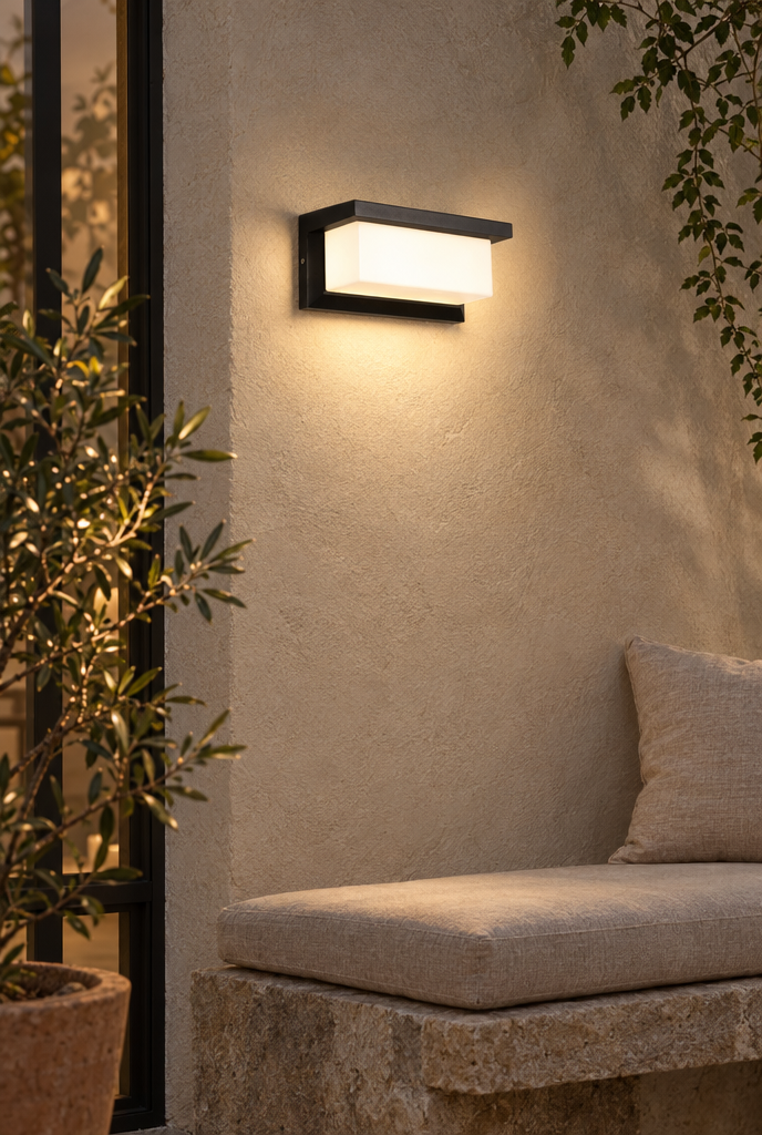 Hemton – utomhusvägglampa med opal diffusor