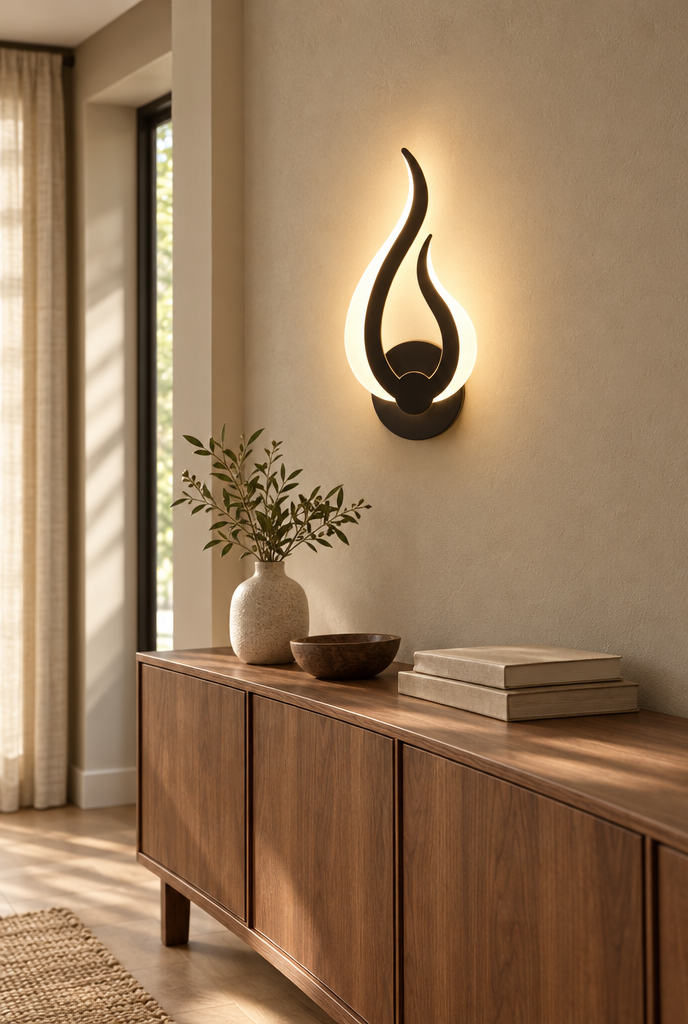 Flamformad LED-vägglampa