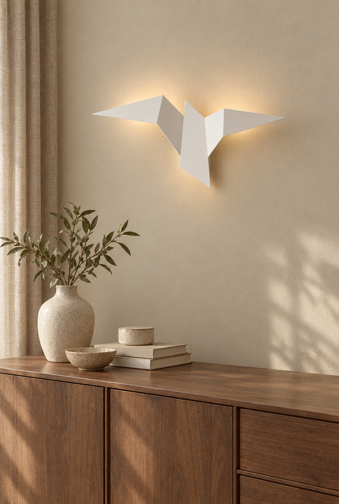Fågelformad vägglampa