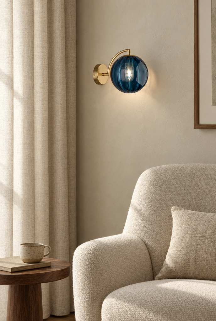 Vägglampa med färgat glas