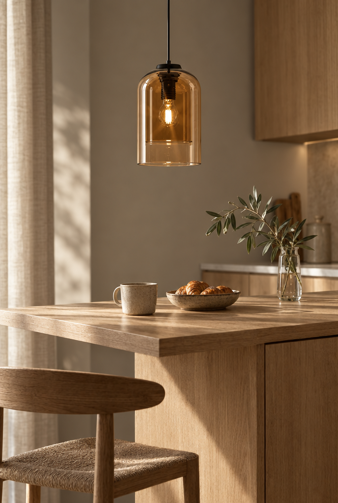 Takpendel med rundad glasskärm