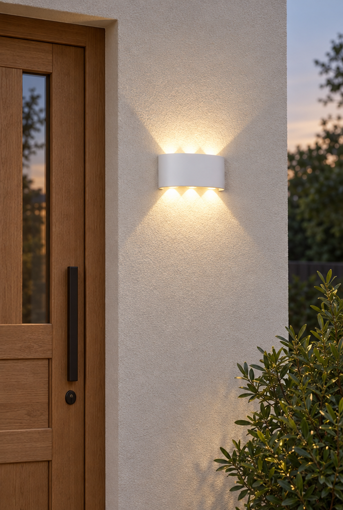 Vägglampa med ljus uppåt och nedåt