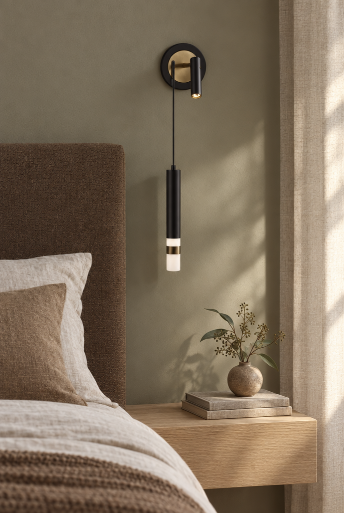Hemton – vägglampa med hängande cylinder