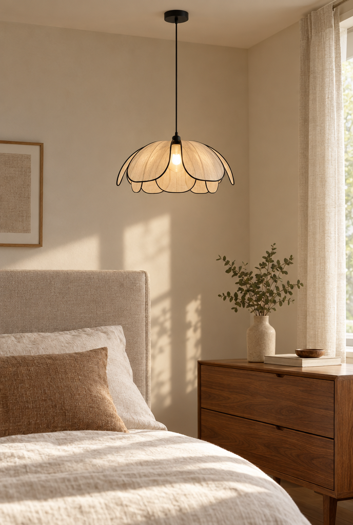 Hemton – pendellampa med flätade kronblad