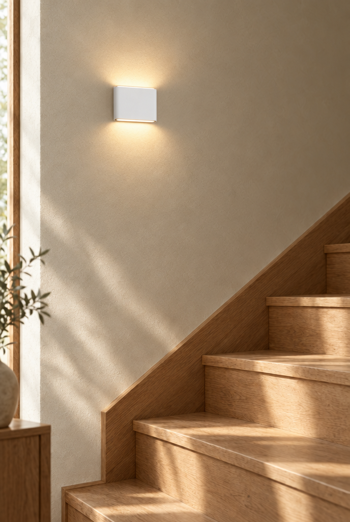 Tunn vägglampa med ljus uppåt och nedåt