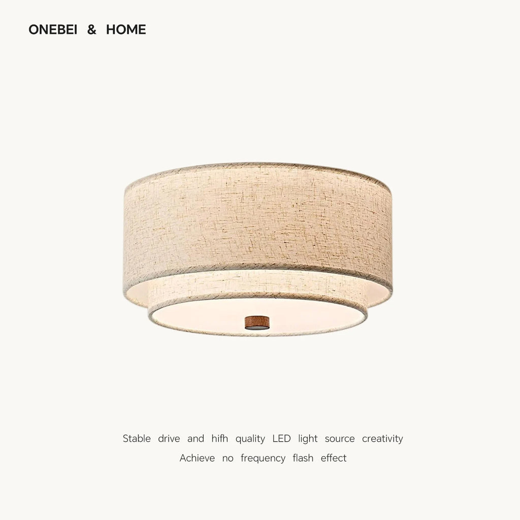 American Style Retro Fabric Ceiling Light Living Room Dining Room Bedroom Corridor Ceiling Light Decoration Home LED Lighting