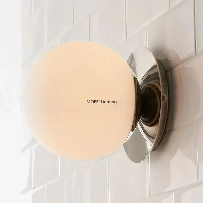 Nordic Globe Glass Wall Lamp Bathroom Mirror Front Minimalist Modern Bedroom Bed Sconce Lighting Fixtures Lamparas Home Decor