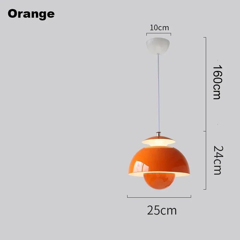 Modern Nordic Danish Designer LED Pendant Light Flower Bud Decor Art Hanging Chandeliers Lamp Home Bedroom Kitchen Bedside Light