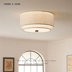 American Style Retro Fabric Ceiling Light Living Room Dining Room Bedroom Corridor Ceiling Light Decoration Home LED Lighting