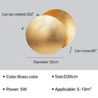 Eclipse-Shaped LED Wall Sconce Light for Bedroom Living Room Stair Hallway Bedside Indoor Modern Decorative Fixture