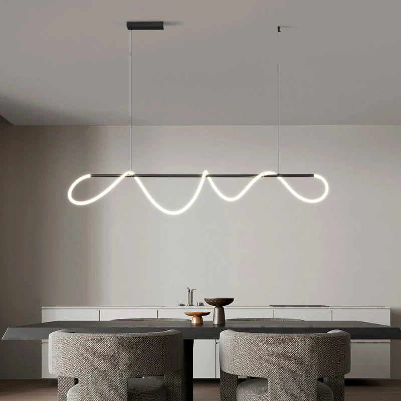 Nordic Home Decor Line Chandeliers for Dining Room Lustre Pendant Lights Hanging Lamps for Ceiling Light Fixture Indoor Lighting