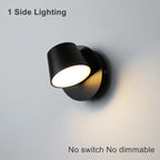 Nordic Indoor LED Wall Lamp with Switch 350 Degrees Rotatable Single Head Bedside Reading Light Hotel Bedroom Sconce Lighting