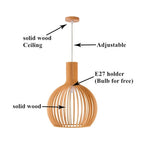 Modern Lighting Wooden Ceiling Hanging Light Nordic Natural Wood Pendant Lamp for Restaurant Hotel Villa Cafe Living Dining Room