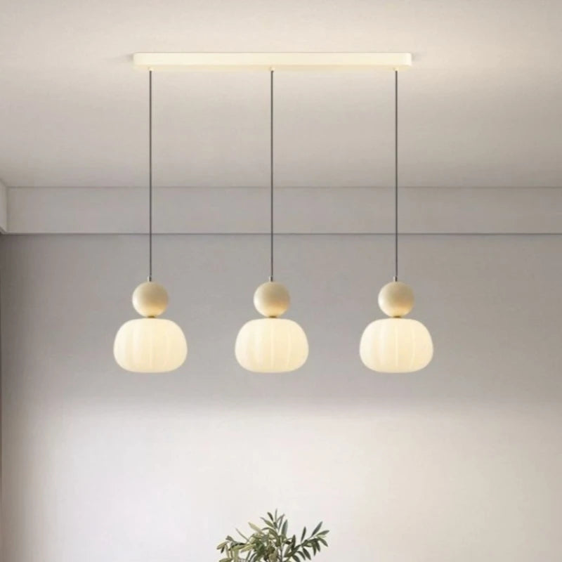 Cream Style Bedroom Pendant Lamp Simple Children'S Bedside Lamp Modern Creative Pumpkin Light Nordic Restaurant Lighting Fixture