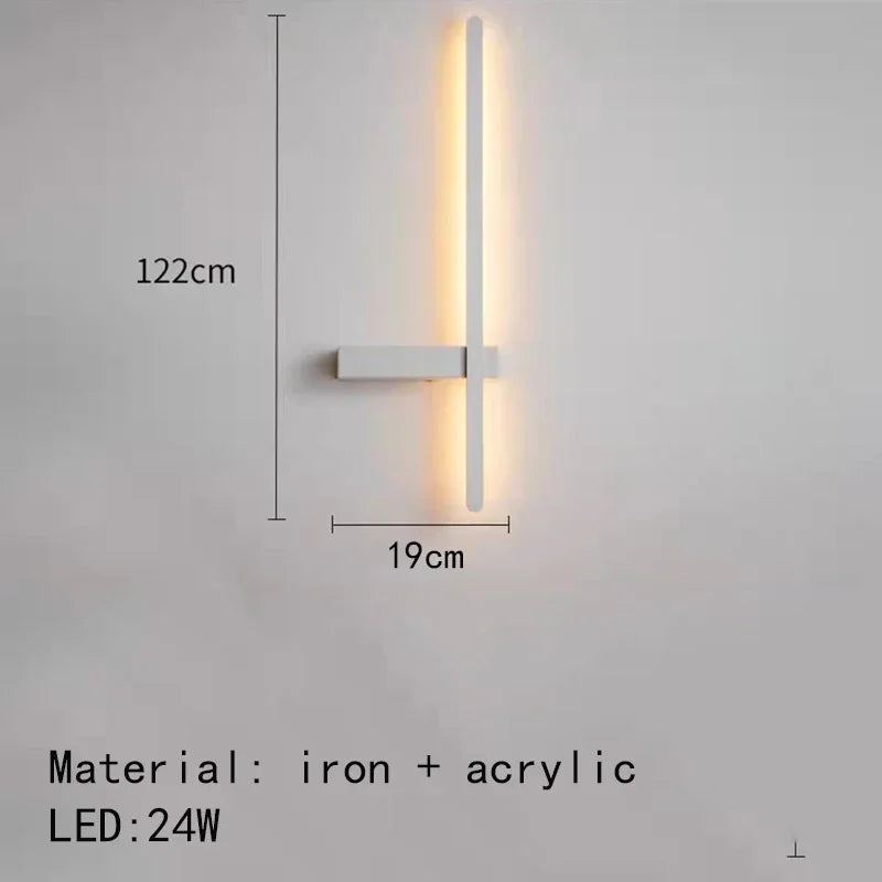 Nordic Lamp Minimalist LED Wall Lights Aluminium Living Room Bedroom Sconce Home Decor Art Design Free Collocation Dropshipping