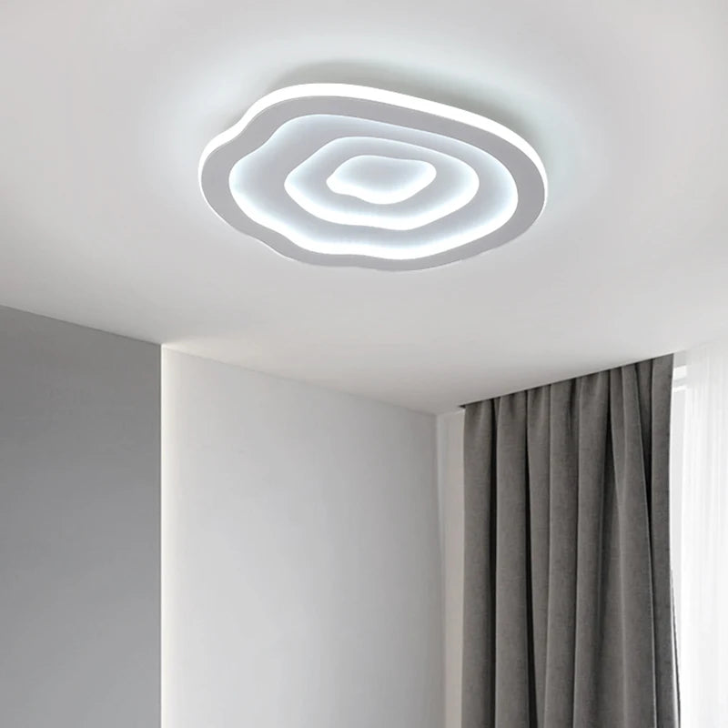 Modern White LED Ceiling Light with Remote Control - Dimmable Surface Mounted for Living Room Bedroom Kitchen Smart Home Lightin