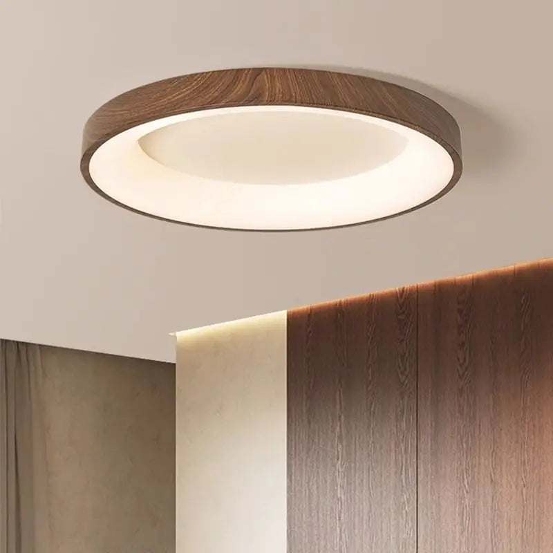 Moderm Wood Grain LED Ceiling Light Nordic Iron Ultra-Thin round Lamp 30/40/50M for Living Room Bedroom Study Home Decorat Lamp