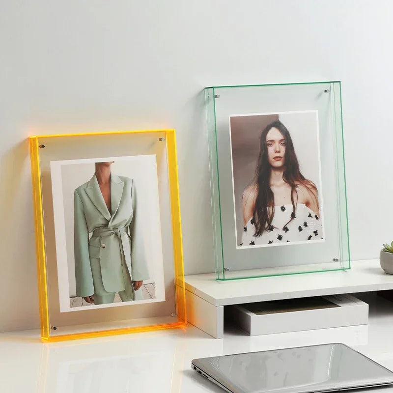 Ins Style Acrylic Photo Frame Colorful Picture Frame without Photos Transparent Table Wall Decoration Hall Bedroom