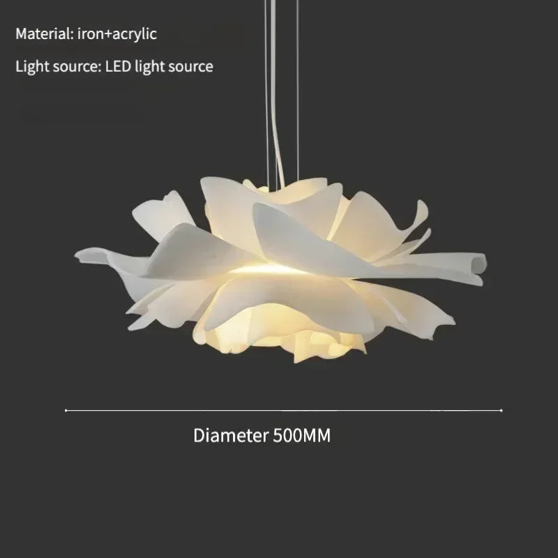 Modern Cream Style Lighting Creative Petal Bedroom Lamp Warm Master Bedroom Room Study Pendant Lamp
