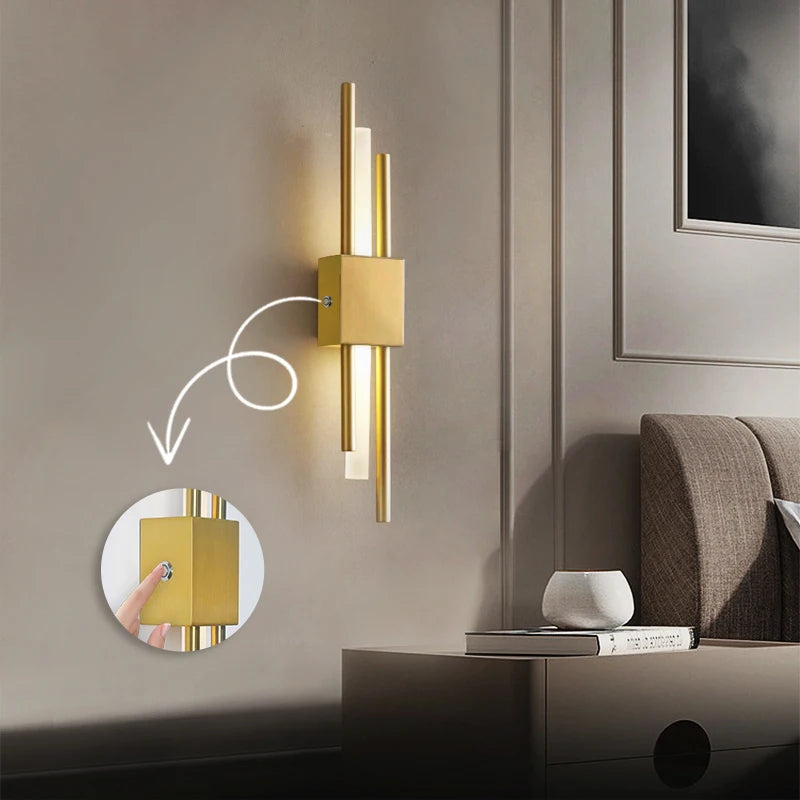 Nordic LED Wall Lamp Rechargeable Indoor Light Plug in Bedroom Bedside Living Room for Home Stairs Decoration Lamps Wall Light