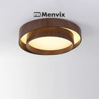 Nordic Walnut Wood LED Ceiling Chandelier for Living Dining Room Balcony Bedroom Lamp Home Decor Indoor Lighting Fixture