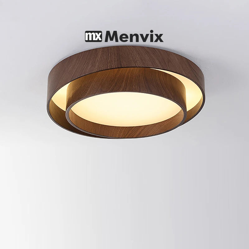Nordic Walnut Wood LED Ceiling Chandelier for Living Dining Room Balcony Bedroom Lamp Home Decor Indoor Lighting Fixture