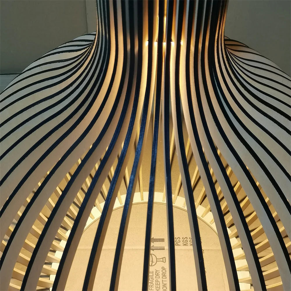 Modern Lighting Wooden Ceiling Hanging Light Nordic Natural Wood Pendant Lamp for Restaurant Hotel Villa Cafe Living Dining Room