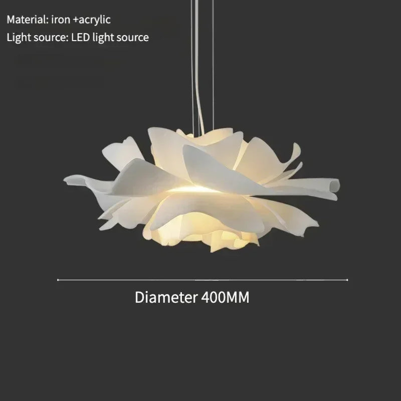 Modern Cream Style Lighting Creative Petal Bedroom Lamp Warm Master Bedroom Room Study Pendant Lamp