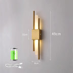 Nordic LED Wall Lamp Rechargeable Indoor Light Plug in Bedroom Bedside Living Room for Home Stairs Decoration Lamps Wall Light