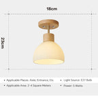 Nordic Wood Glass Ceiling Light Modern Art Striped Glass Corridor Ceiling Lamp for Kitchen Walkway Porch Indoor Lighting Lixture