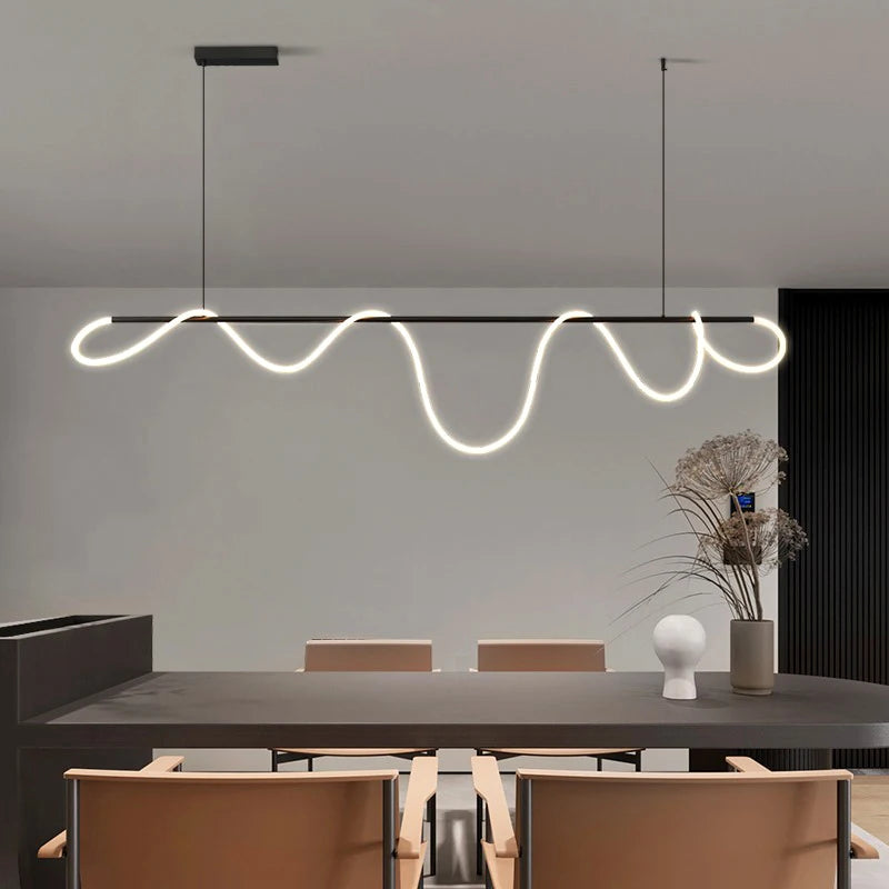 Nordic Home Decor Line Chandeliers for Dining Room Lustre Pendant Lights Hanging Lamps for Ceiling Light Fixture Indoor Lighting