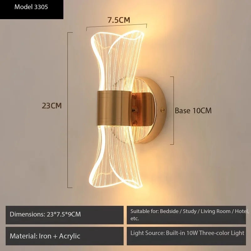 LED Nordic Wall Light Modern Minimalist Creativity Déco Chambre for Staircase Corridor Living Room Bedhead Luminaire Murale