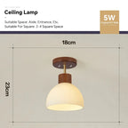 Nordic Wood Glass Ceiling Light Modern Art Striped Glass Corridor Ceiling Lamp for Kitchen Walkway Porch Indoor Lighting Lixture