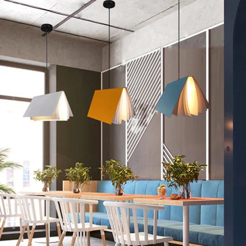 Novelty Pendant Lights Book Decoration Hanging Lampsstudy Room Library Minimalist Staircase Lights for Bookstore Decoration
