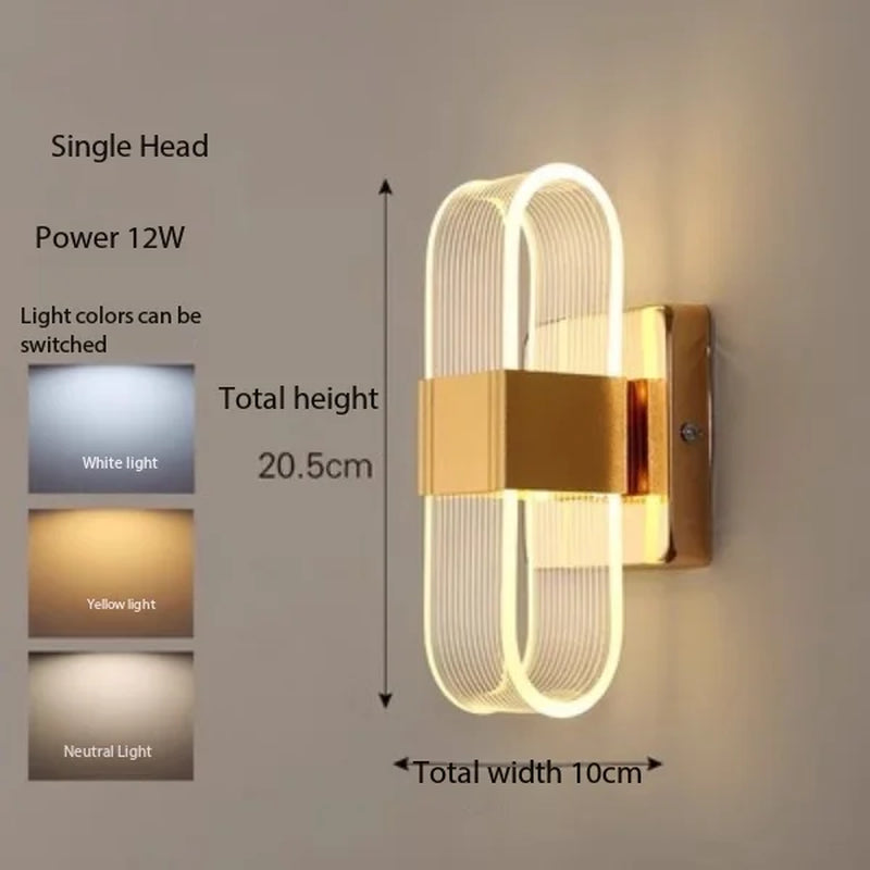LED Nordic Wall Light Modern Minimalist Creativity Déco Chambre for Staircase Corridor Living Room Bedhead Luminaire Murale